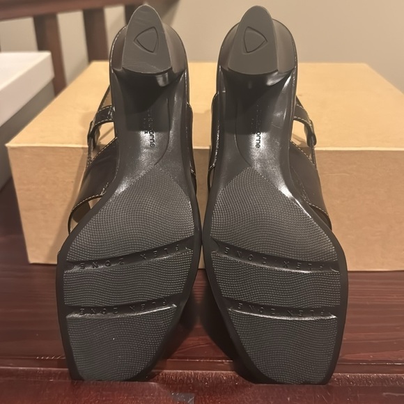 Liz Claiborne flex Tasha brown leather, low chunky heel sandal sling back 8.5 - Picture 14 of 15